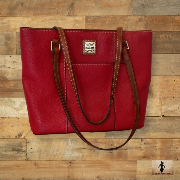 Dooney & Bourke Red Leather Tote Bag #2073 - Picture 1 of 5